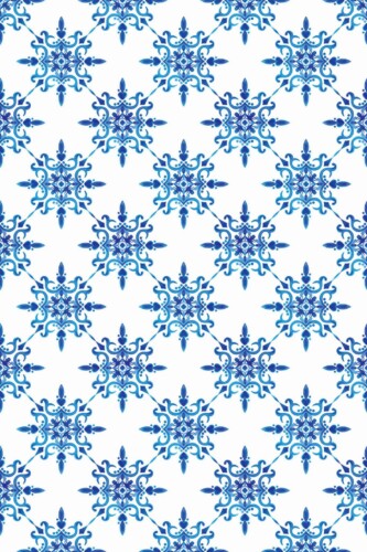 Pattern repeat of Petite Azulejo removable wallpaper design
