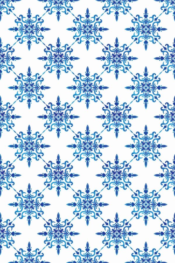 Pattern repeat of Petite Azulejo removable wallpaper design