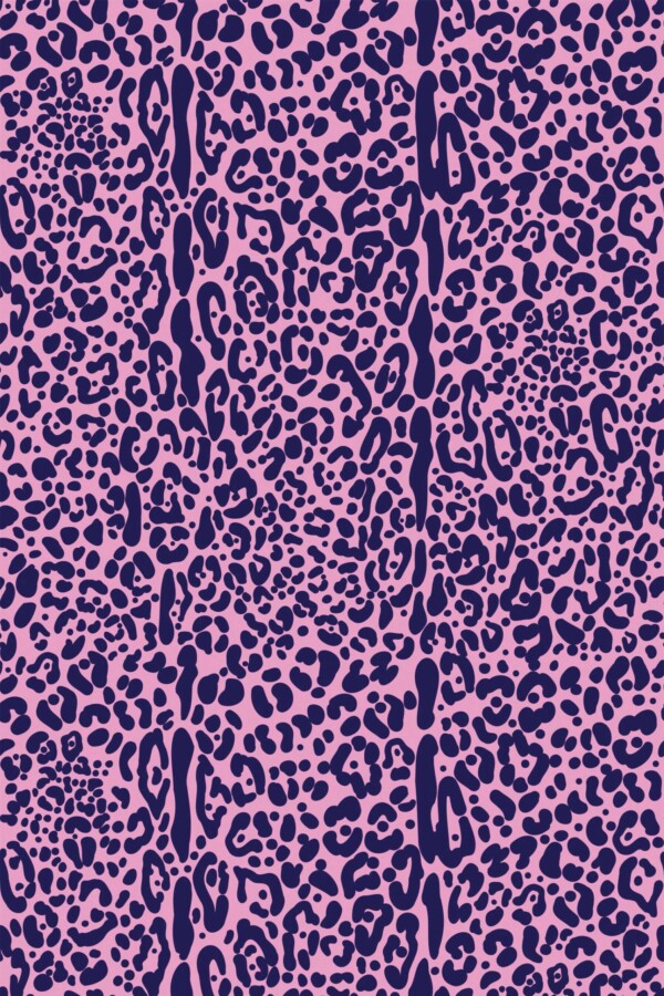 Fancy Walls Pink and Blue Bold Leopard Vibrant self-adhesive wallpaper