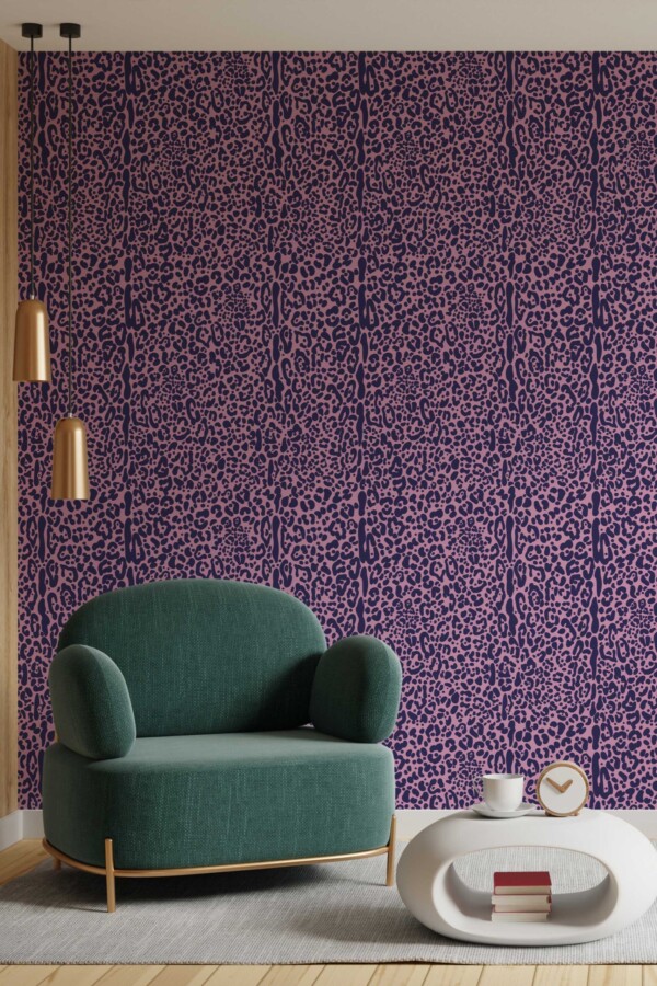 Fancy Walls Pink and Blue Bold Leopard Dynamic removable wallpaper
