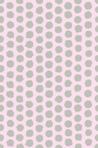 Pattern repeat of Pink and gray brushstroke polka dot removable wallpaper design