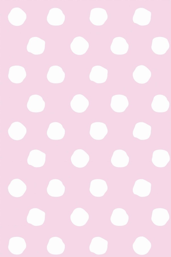 Pattern repeat of Pink and white polka dot removable wallpaper design
