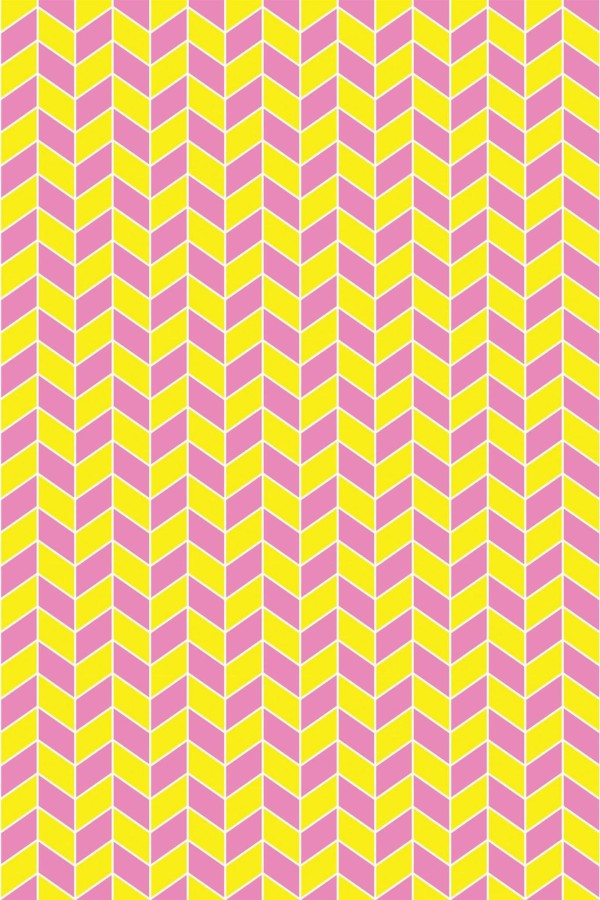 Pattern repeat of Pink and yellow chevron removable wallpaper design
