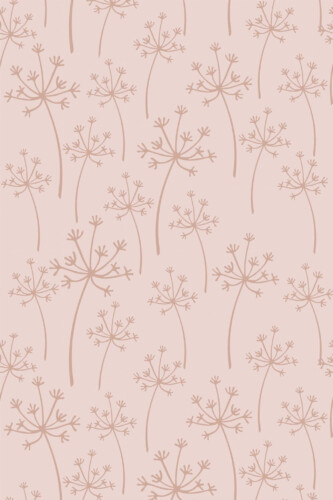 Pattern repeat of Pink anthriscus floral removable wallpaper design