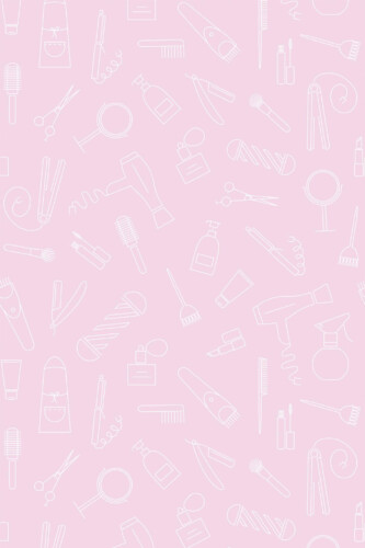 Pattern repeat of Pink beauty salon removable wallpaper design