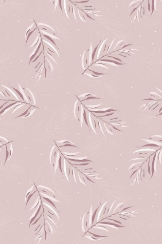 Pattern repeat of Pink boho leaf removable wallpaper design
