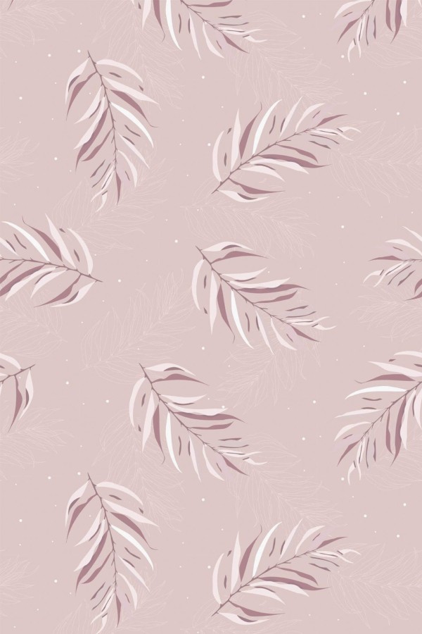 Pattern repeat of Pink boho leaf removable wallpaper design