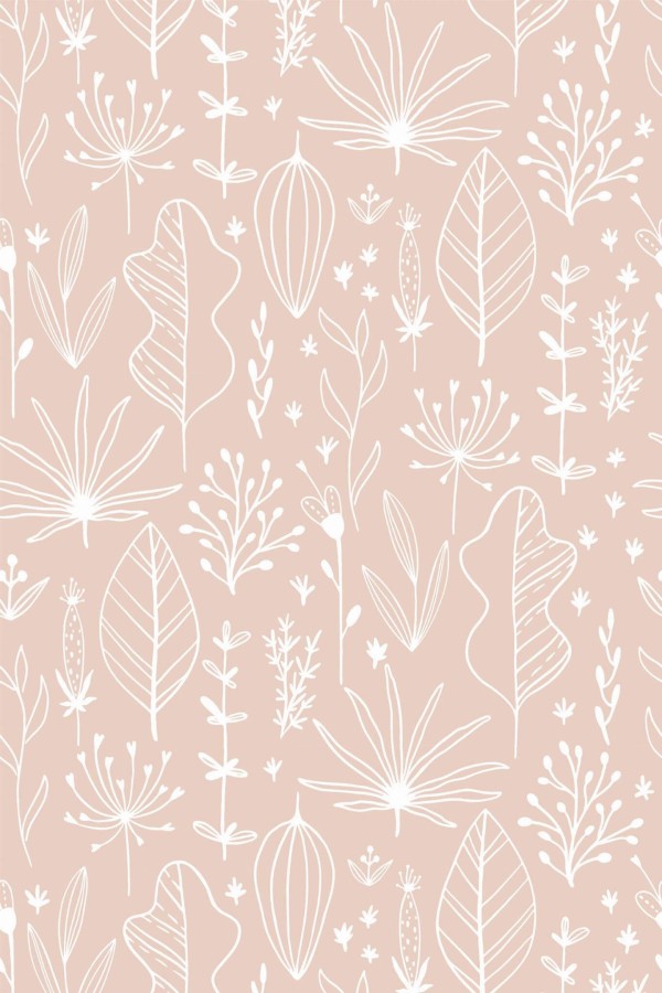 Pattern repeat of Pink boho removable wallpaper design