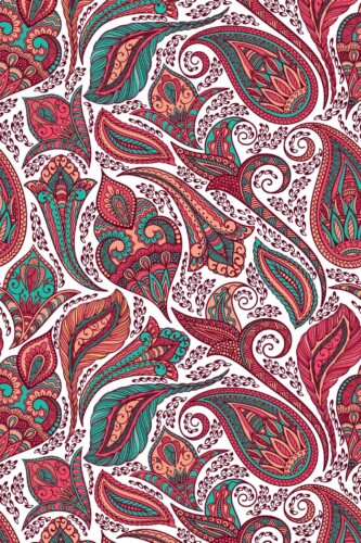 Pattern repeat of Pink bold paisley removable wallpaper design