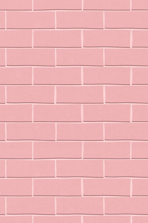 Pattern repeat of Pink brick removable wallpaper design