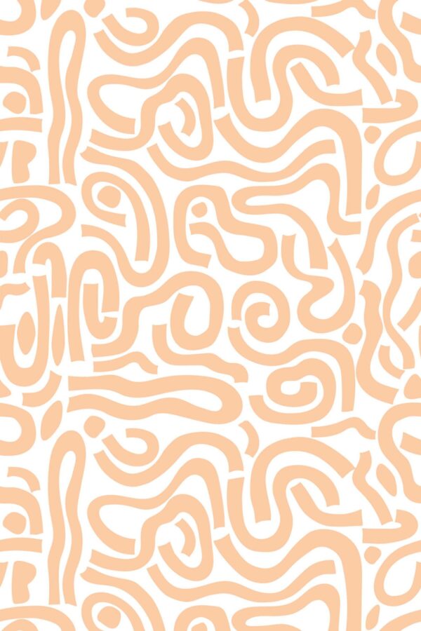 Peachy Freestyle Elegance Removable Wallpaper by Fancy Walls