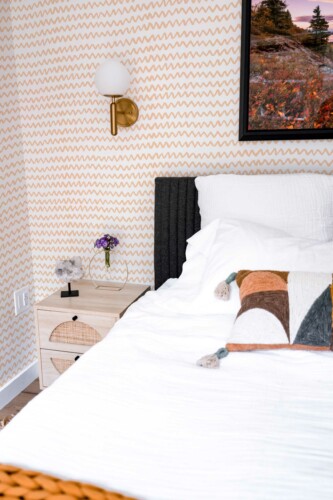 Peach Chevron Elegance Self-Adhesive Wallpaper by Fancy Walls