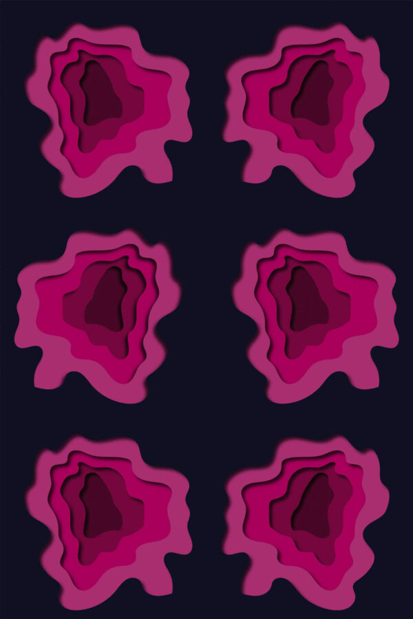 Pattern repeat of Pink contemporary shape removable wallpaper design