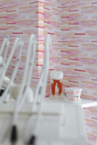 Fancy Walls Pink Brush peel and stick wallpaper