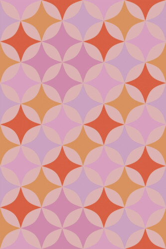 Pattern repeat of Pink Dreamy Swirls removable wallpaper design