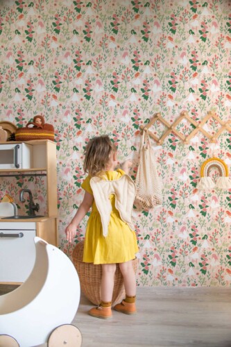 Whimsical fairies pink self-adhesive wallpaper by Fancy Walls