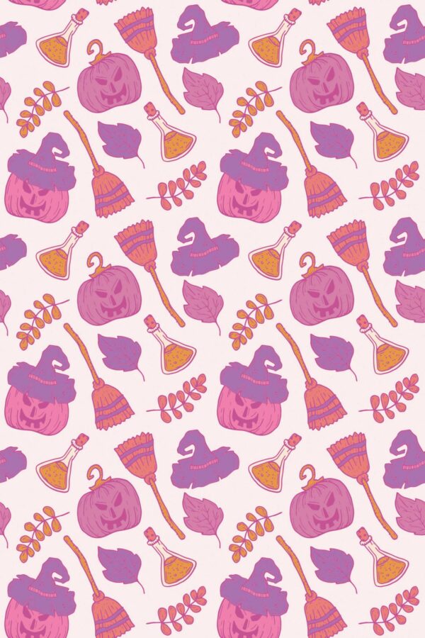 Pink Halloween wallpaper for walls by Fancy Walls