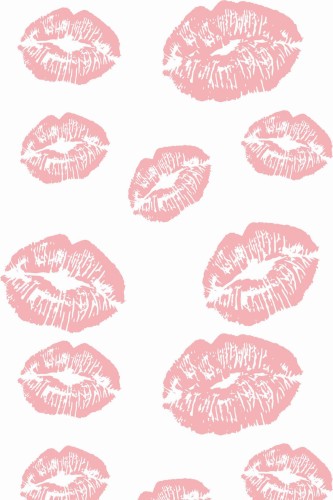 Pattern repeat of Pink kiss removable wallpaper design
