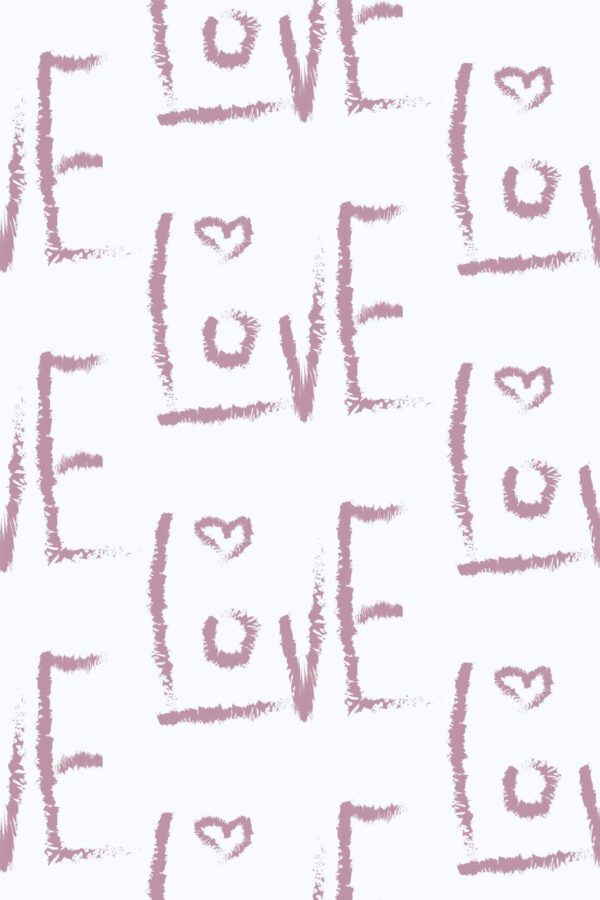 Pattern repeat of Pink love removable wallpaper design