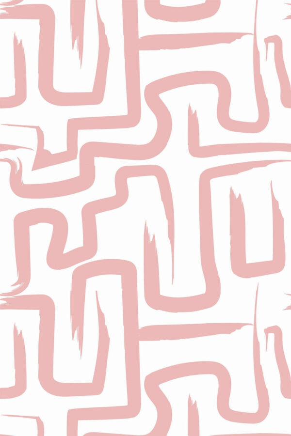Pattern repeat of Pink maze removable wallpaper design