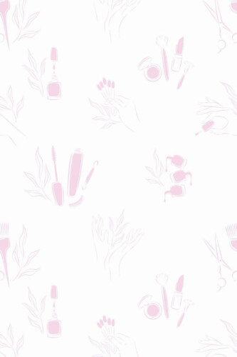 Pattern repeat of Pink nail salon removable wallpaper design