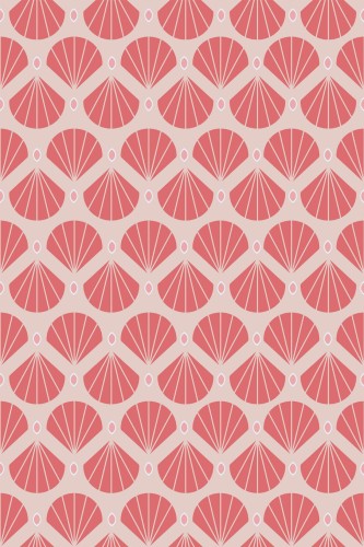 Pattern repeat of Pink shell removable wallpaper design