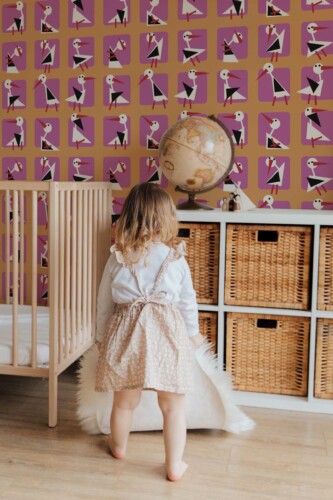 Pink Stork Patterns self-adhesive by Fancy Walls