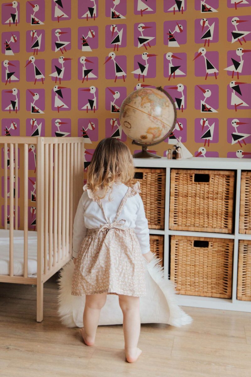 Pink Stork Patterns self-adhesive by Fancy Walls