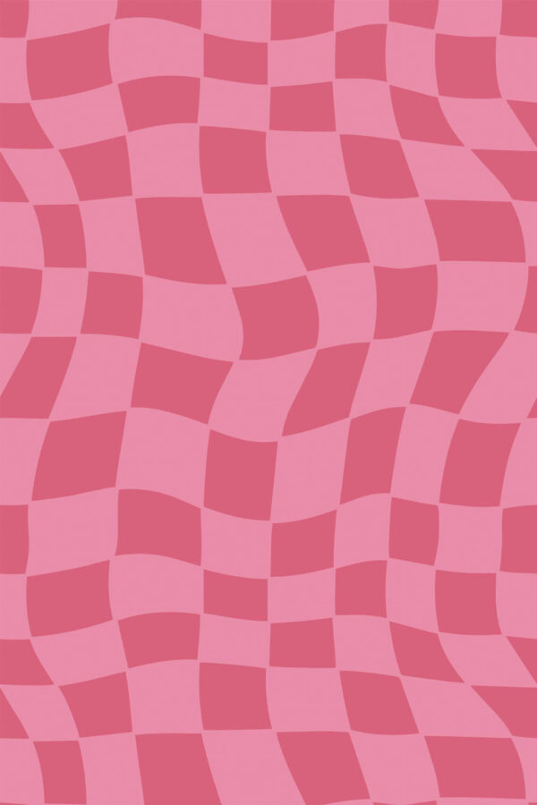 Pattern repeat of Pink trippy grid removable wallpaper design