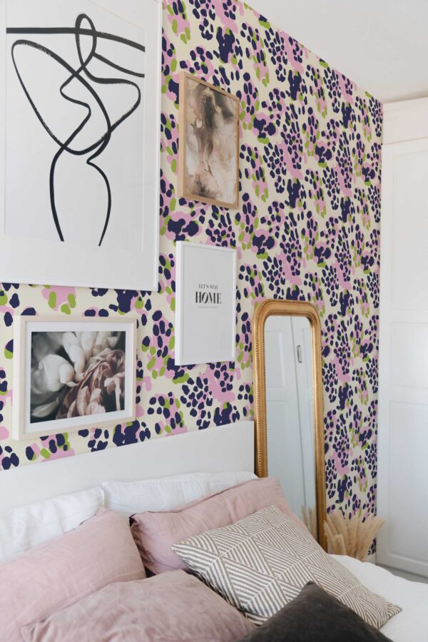 Fancy Walls Stylized Cheetah Print Pink Fun self-adhesive wallpaper
