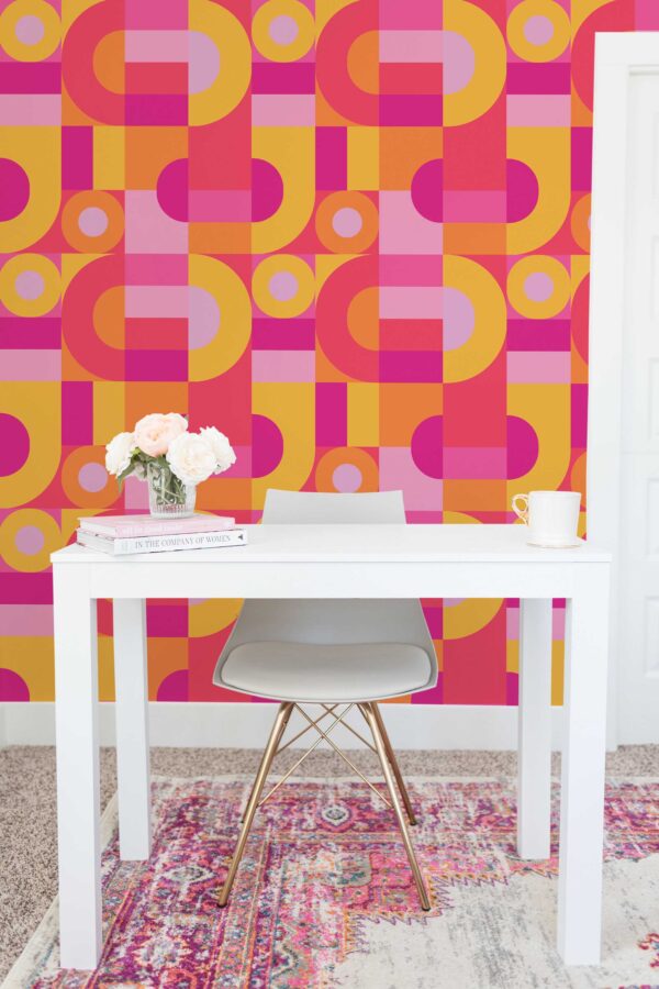 Pink Bauhaus Play Wallpaper