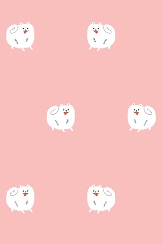 Pink Dog wallpaper for Living room walls in Minimalist style from Fancy Walls