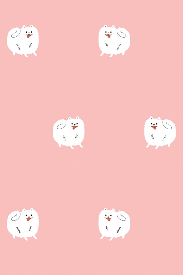 Pink Dog wallpaper for Living room walls in Minimalist style from Fancy Walls