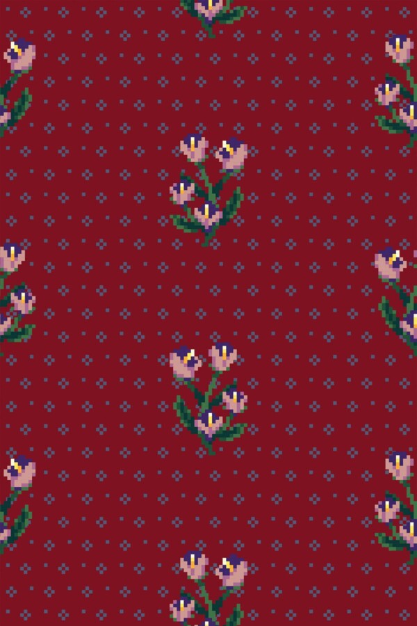 Pixel Bloom peel and stick wallpaper by Fancy Walls