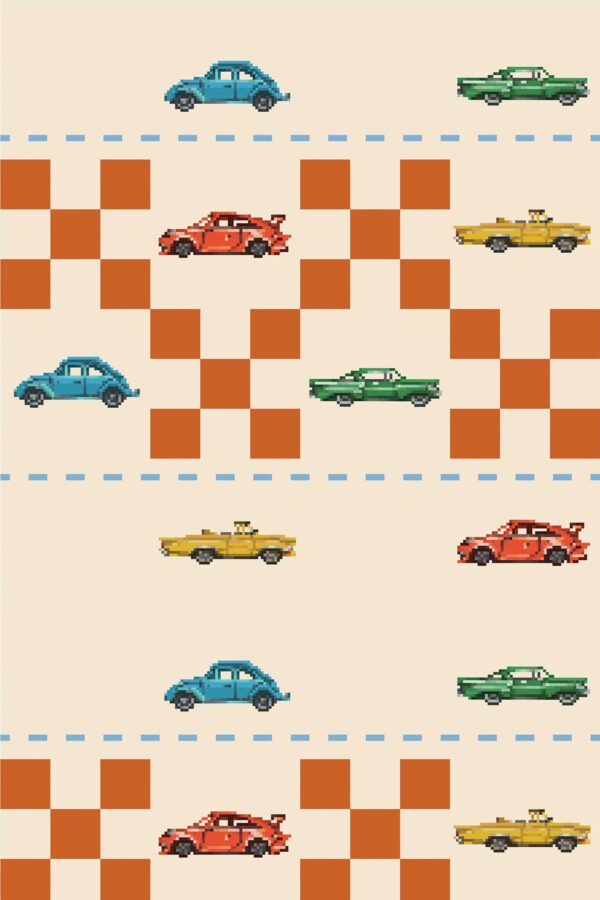 Beige background racecar wallpaper for walls by Fancy Walls