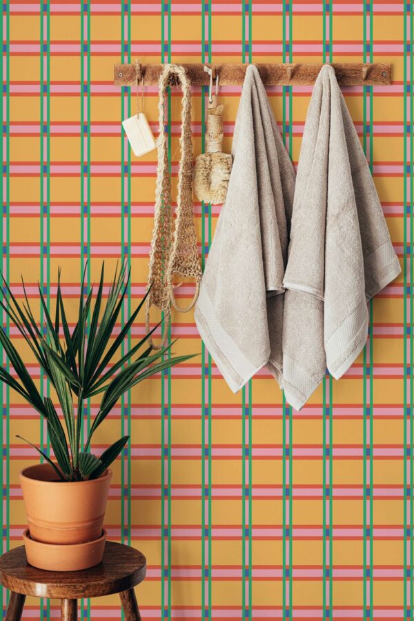 Purple-Red Stripe Fusion Removable Wallpaper from Fancy Walls