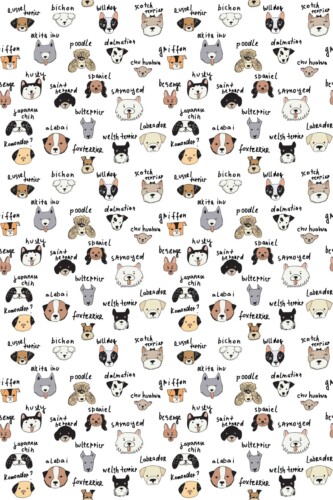 Non-pasted wallpaper with colorful dog pattern by Fancy Walls