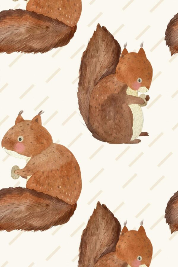 Pattern repeat of Playful Forest Frolic removable wallpaper design