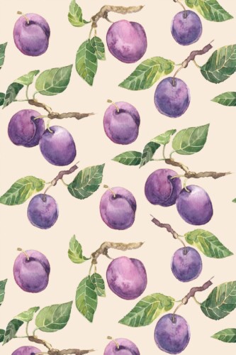 Pattern repeat of Plum removable wallpaper design