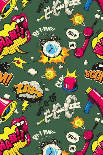 Pattern repeat of Pop art sticker removable wallpaper design