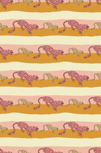 Pattern repeat of Preppy leopard pattern removable wallpaper design