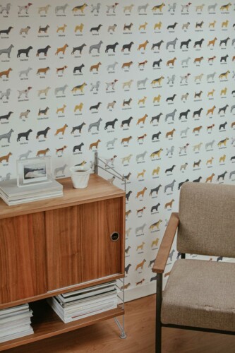 Non-pasted wallpaper with Colorful Canine Mosaic by Fancy Walls
