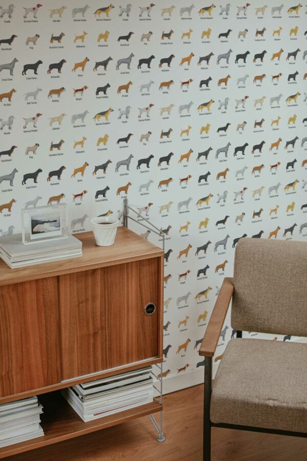 Non-pasted wallpaper with Colorful Canine Mosaic by Fancy Walls