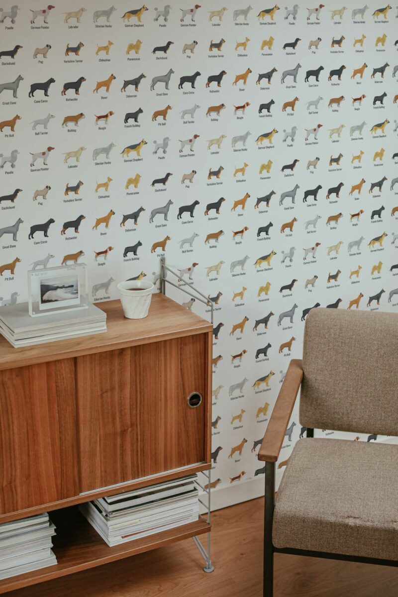 Non-pasted wallpaper with Colorful Canine Mosaic by Fancy Walls