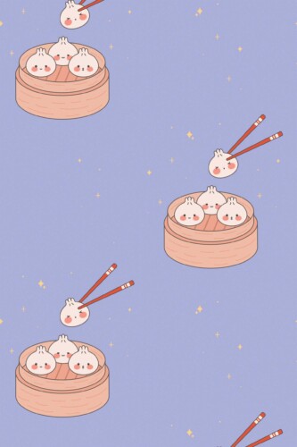 Fancy Walls Purple Fun wallpaper for Cafe walls in Cute Kawaii style traditional wallpaper.