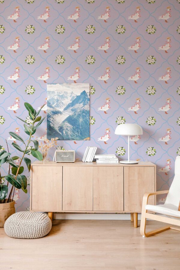 Lilac Goose Charm Wallpaper