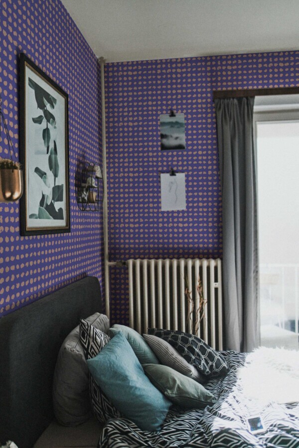 Fancy Walls Purple Neatly Ordered Cheetah Spots Radiant removable wallpaper