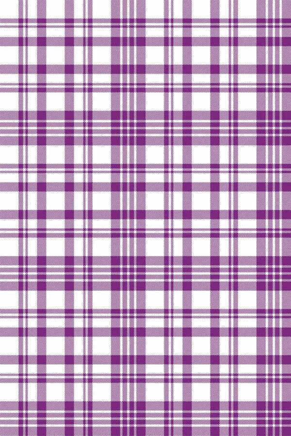Pattern repeat of Purple plaid removable wallpaper design