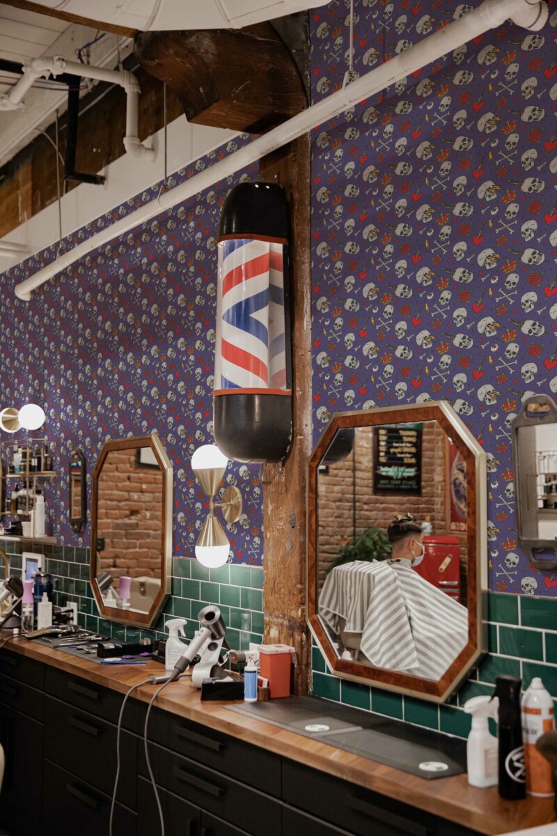 Self-adhesive Purple Razor Edge wallpaper by Fancy Walls