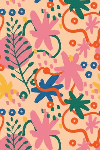 Fancy Walls Peel and Stick Wallpaper in FloralCharm Design